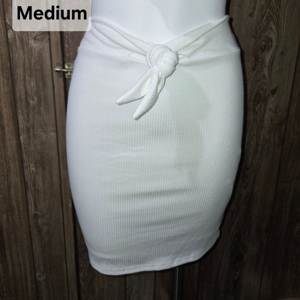 White Ribbed Skirt | Windsor